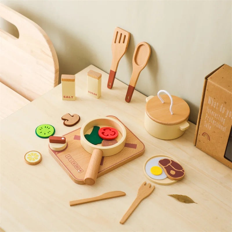 Wooden Play Kitchen Set