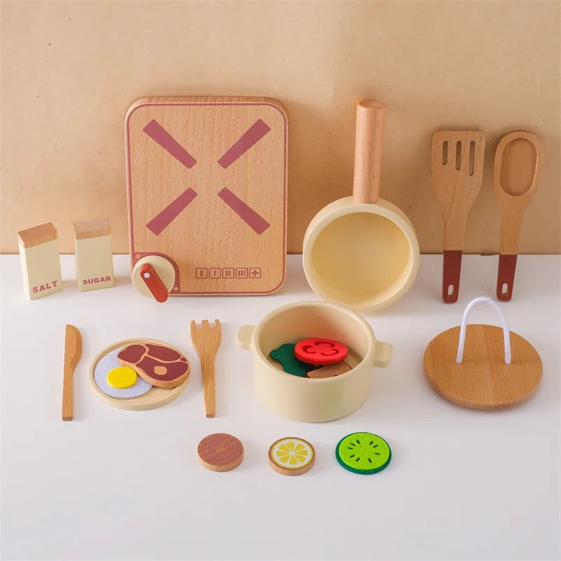 Wooden Play Kitchen Set