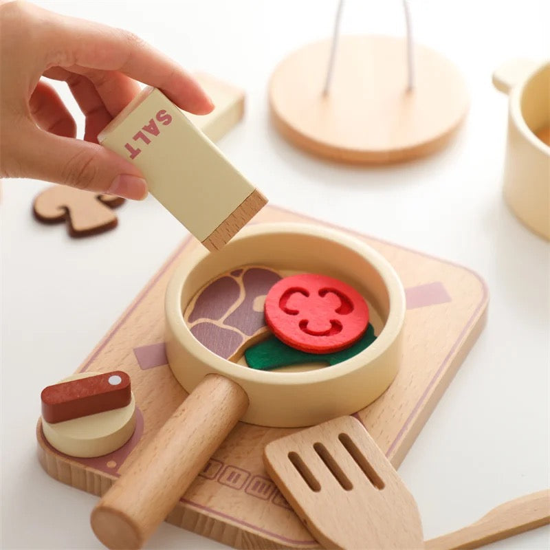 Wooden Play Kitchen Set