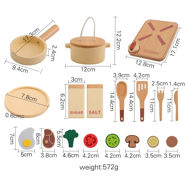 Wooden Play Kitchen Set